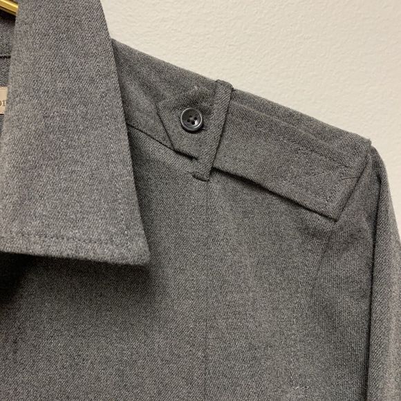 Banana Republic Heritage Flannel Military Oversized Shirt Shacket Sz Small Gray - Picture 6 of 12